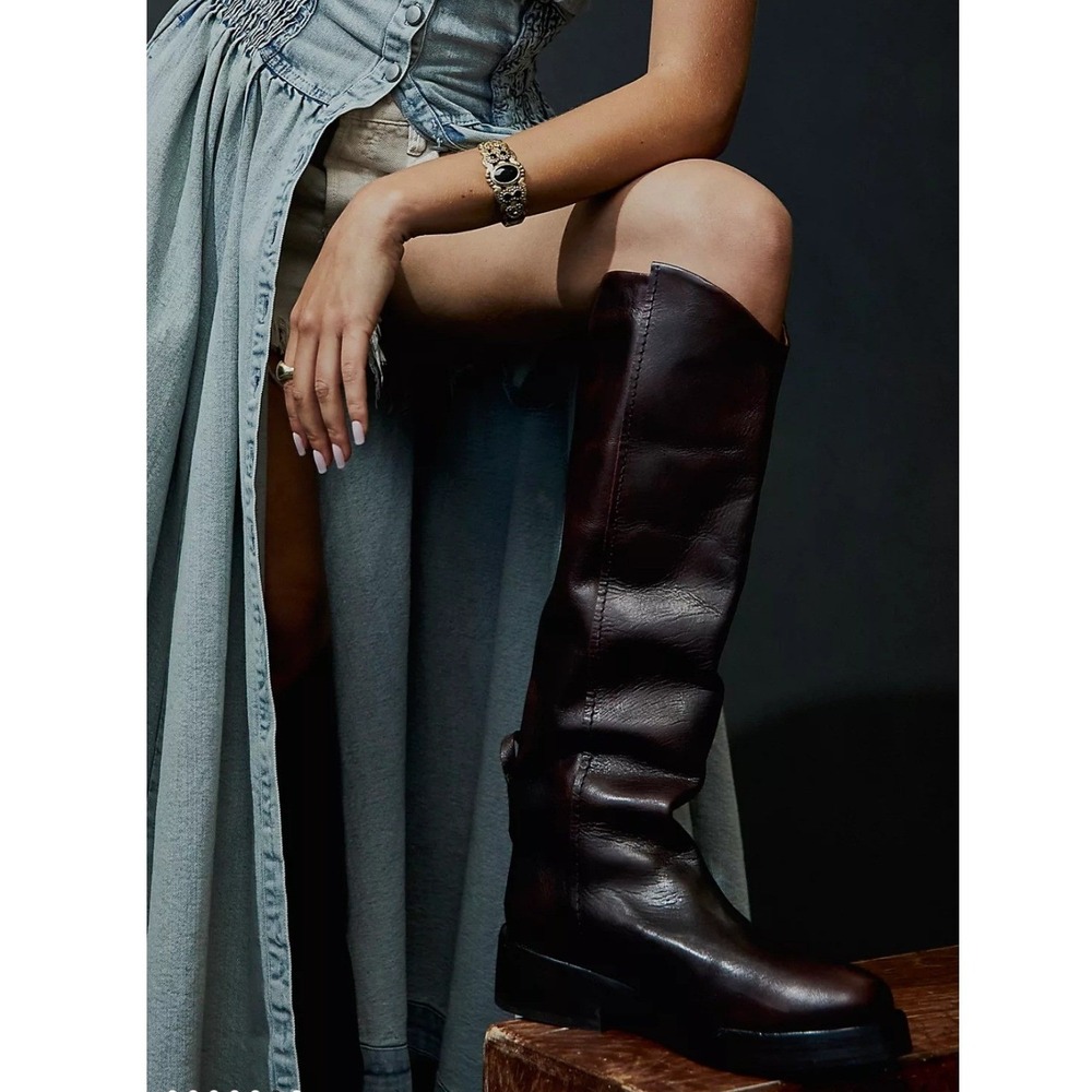 We The Free Bryce Equestrian Boots 40 Black Leather Western Boho Heritage
